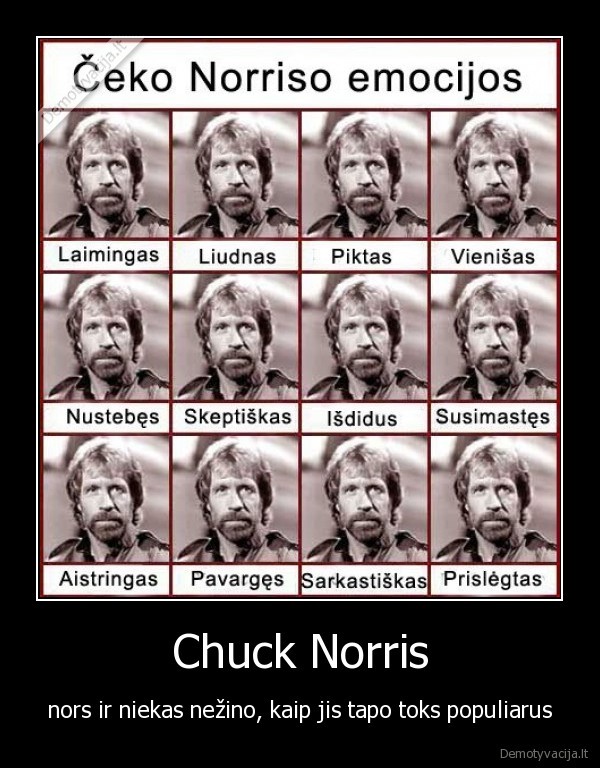 Chuck Norris - nors ir niekas nežino, kaip jis tapo toks populiarus