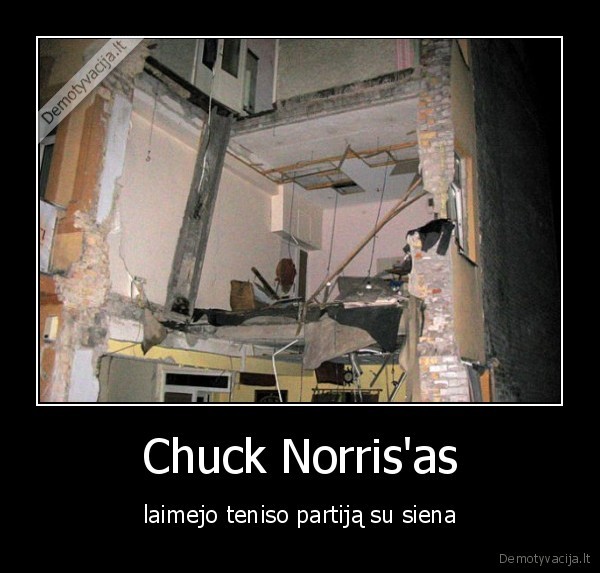 Chuck Norris'as - laimejo teniso partiją su siena