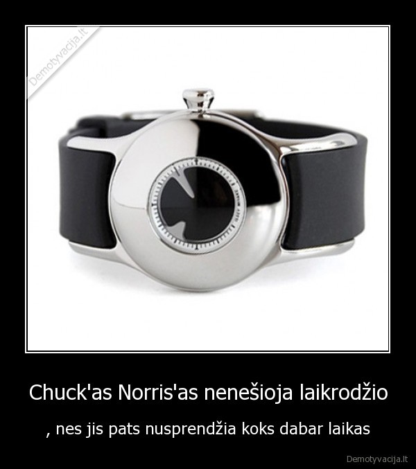 Chuck'as Norris'as nenešioja laikrodžio - , nes jis pats nusprendžia koks dabar laikas