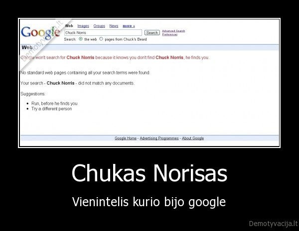 Chukas Norisas - Vienintelis kurio bijo google