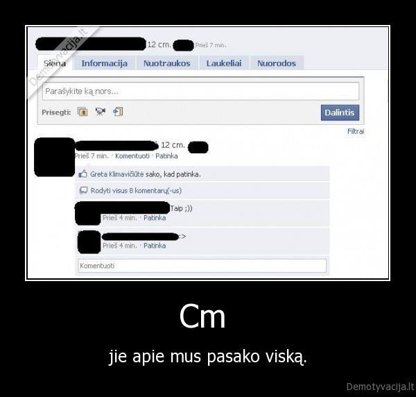 Cm  - jie apie mus pasako viską.