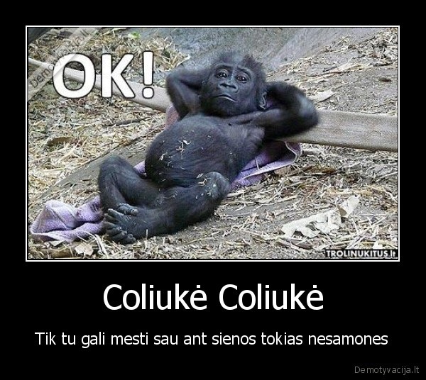 Coliukė Coliukė - Tik tu gali mesti sau ant sienos tokias nesamones