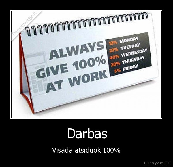 Darbas - Visada atsiduok 100%