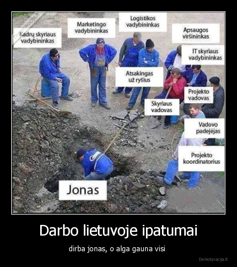 Darbo lietuvoje ipatumai - dirba jonas, o alga gauna visi 