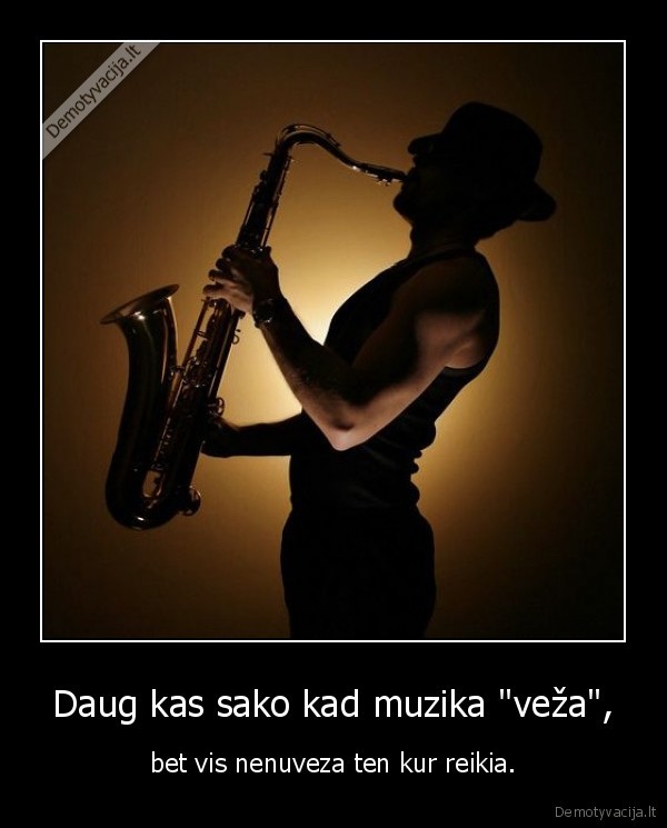 Daug kas sako kad muzika "veža", - bet vis nenuveza ten kur reikia.