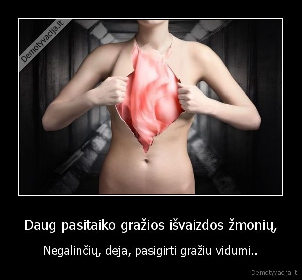 Daug pasitaiko gražios išvaizdos žmonių, - Negalinčių, deja, pasigirti gražiu vidumi..