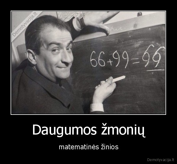 Daugumos žmonių - matematinės žinios