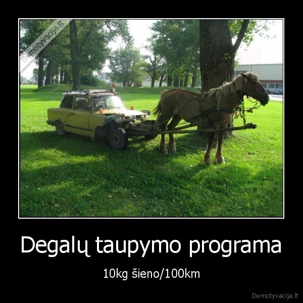 Degalų taupymo programa - 10kg šieno/100km