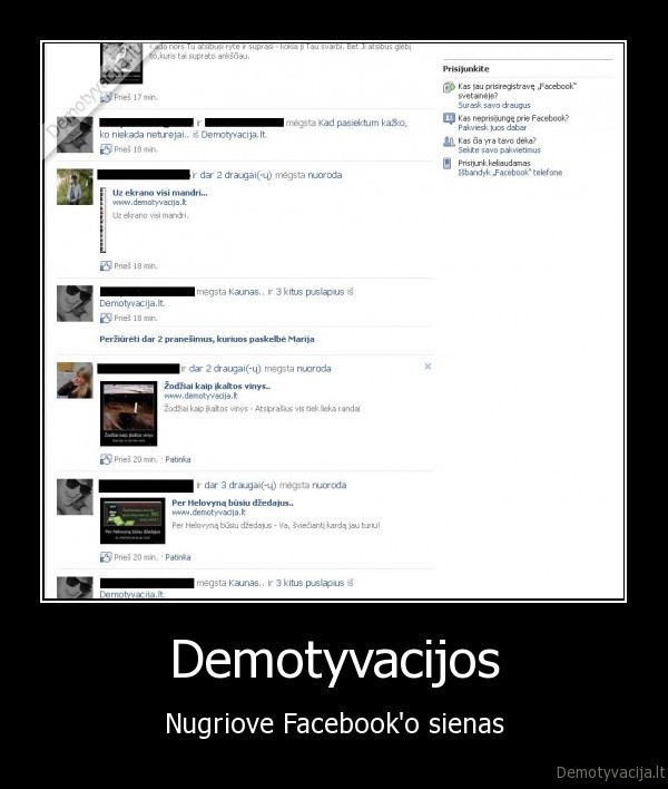 Demotyvacijos - Nugriove Facebook'o sienas