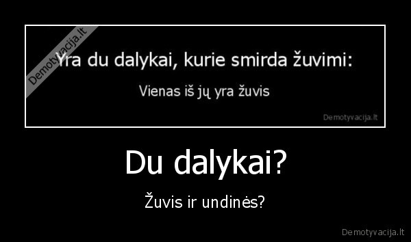 Du dalykai? - Žuvis ir undinės?