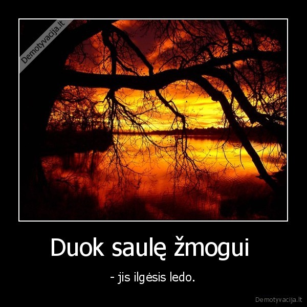 Duok saulę žmogui  - - jis ilgėsis ledo.