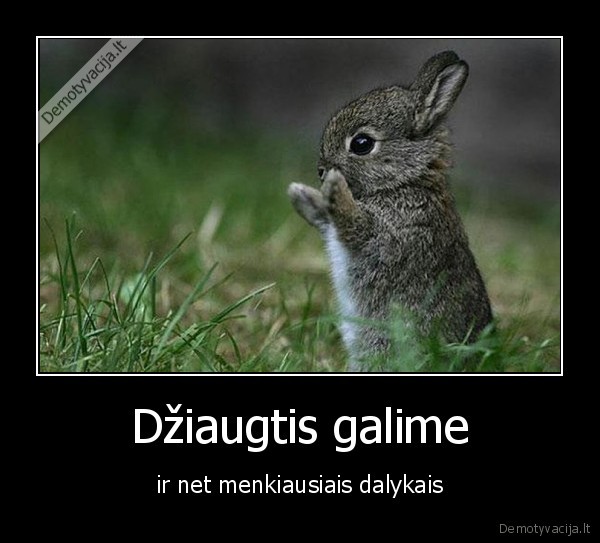 Džiaugtis galime - ir net menkiausiais dalykais