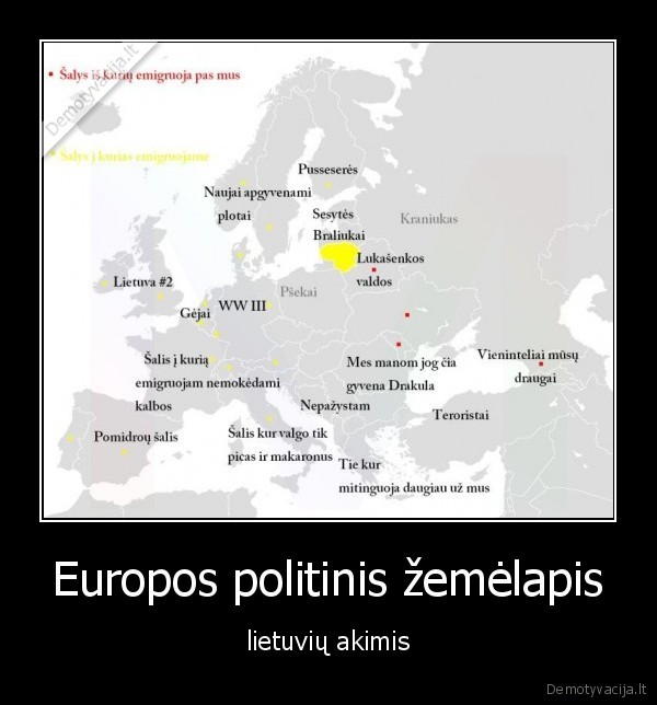 Europos politinis žemėlapis - lietuvių akimis