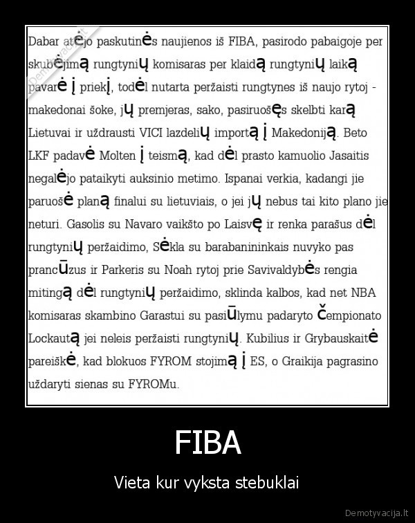 FIBA - Vieta kur vyksta stebuklai