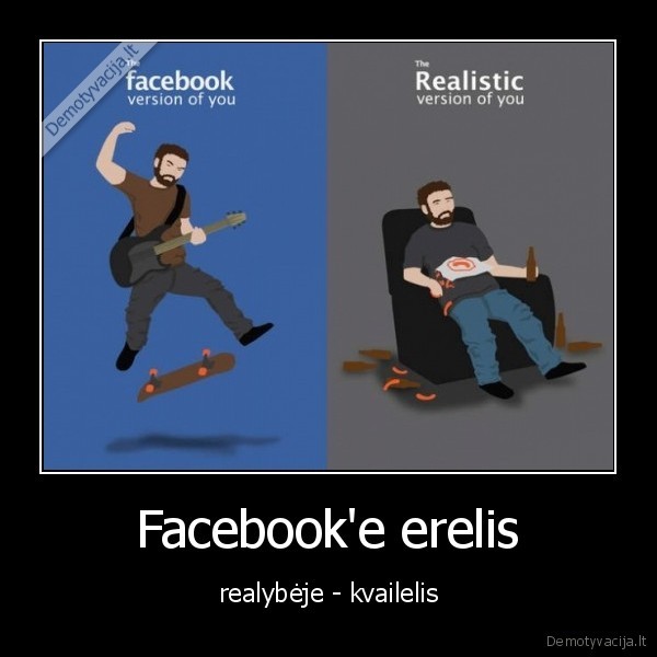 Facebook'e erelis - realybėje - kvailelis