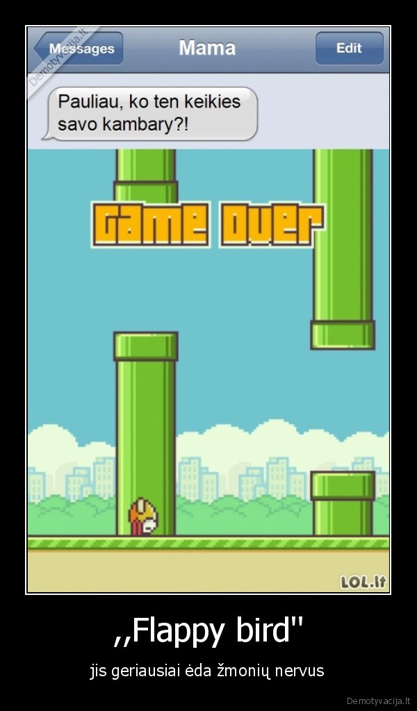 ,,Flappy bird'' - jis geriausiai ėda žmonių nervus