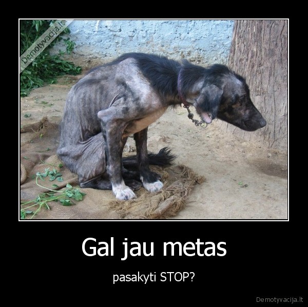 Gal jau metas - pasakyti STOP?