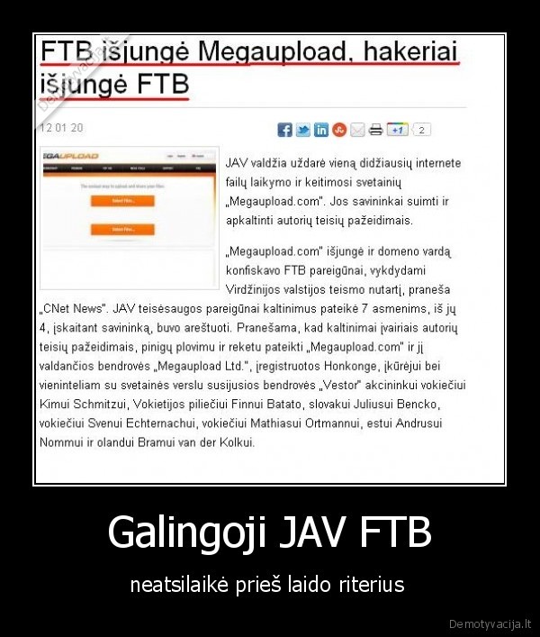Galingoji JAV FTB - neatsilaikė prieš laido riterius 