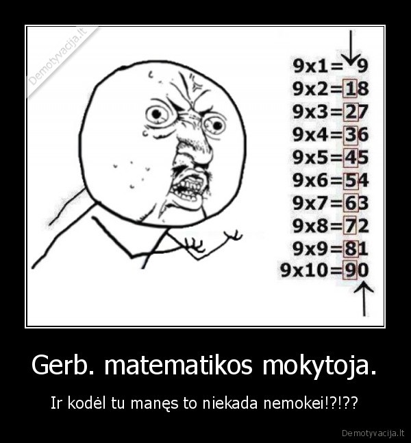 Gerb. matematikos mokytoja. - Ir kodėl tu manęs to niekada nemokei!?!??