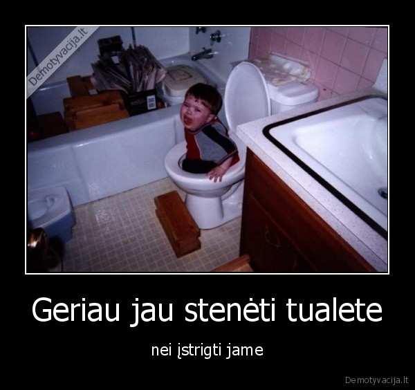 Geriau jau stenėti tualete - nei įstrigti jame