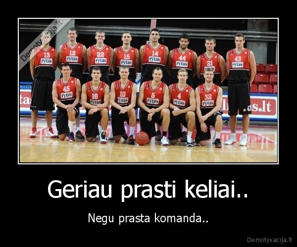 Geriau prasti keliai.. - Negu prasta komanda..