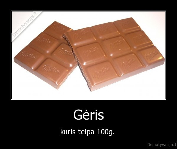 Gėris - kuris telpa 100g. 