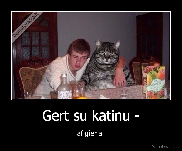 Gert su katinu - - afigiena!