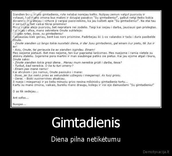 Gimtadienis - Diena pilna netikėtumu