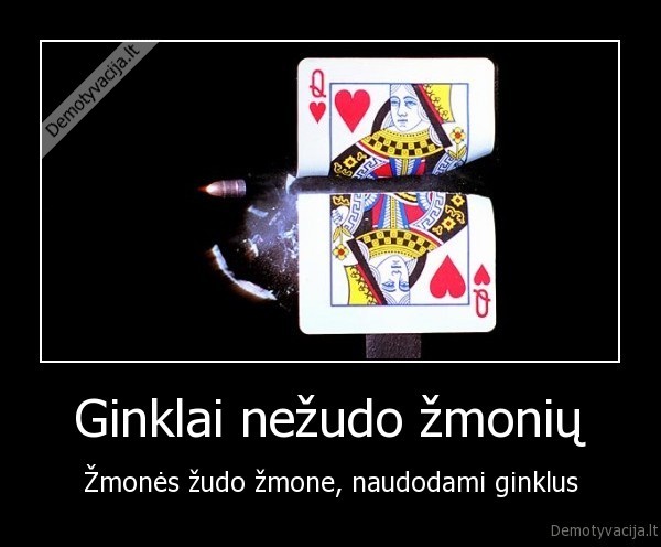Ginklai nežudo žmonių - Žmonės žudo žmone, naudodami ginklus