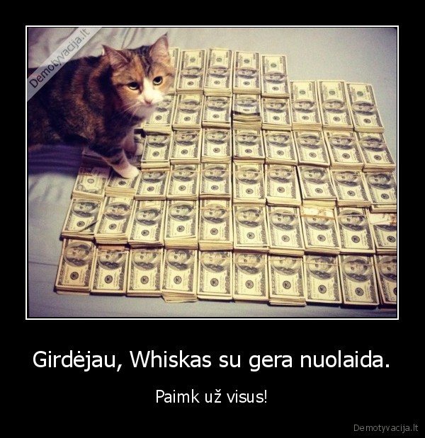 Girdėjau, Whiskas su gera nuolaida. - Paimk už visus!