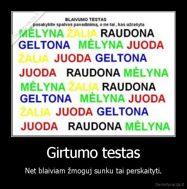 Girtumo testas - Net blaiviam žmoguj sunku tai perskaityti.