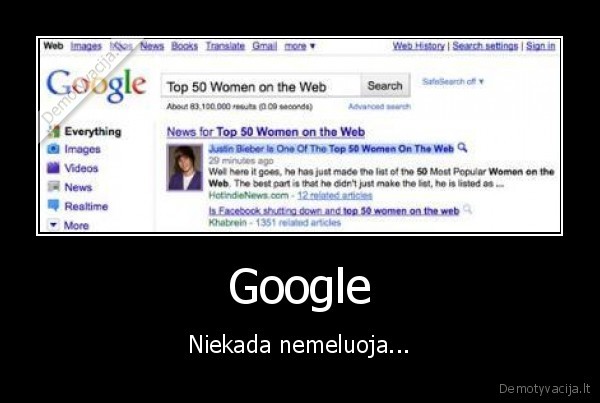 Google - Niekada nemeluoja...