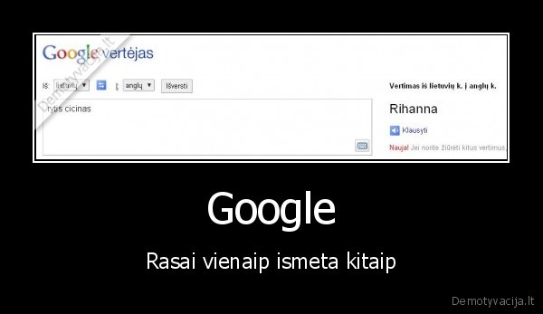 Google - Rasai vienaip ismeta kitaip