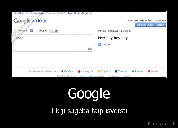 Google - Tik ji sugeba taip isversti