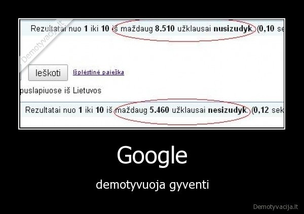 Google - demotyvuoja gyventi