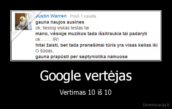 Google vertėjas - Vertimas 10 iš 10