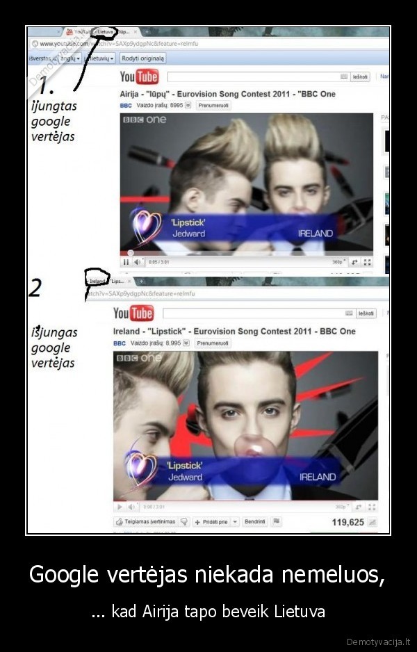 Google vertėjas niekada nemeluos, - ... kad Airija tapo beveik Lietuva