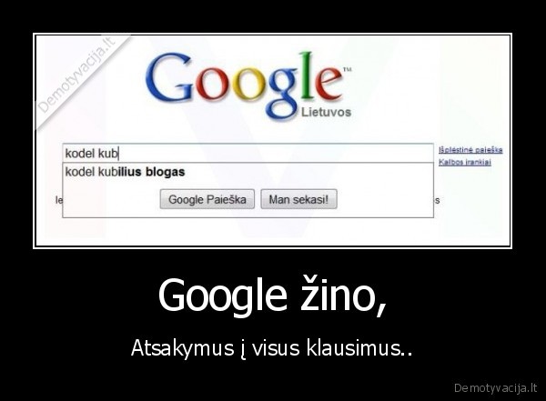 Google žino, - Atsakymus į visus klausimus..