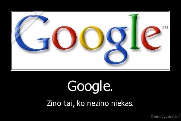 Google. - Zino tai, ko nezino niekas.