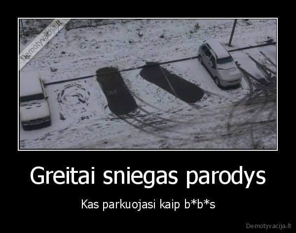 Greitai sniegas parodys - Kas parkuojasi kaip b*b*s