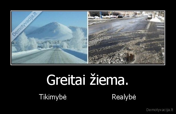 Greitai žiema. - Tikimybė                     Realybė