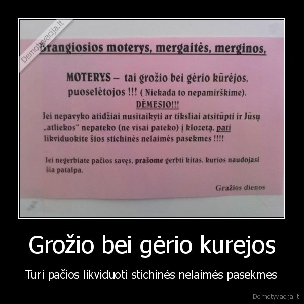 Grožio bei gėrio kurejos - Turi pačios likviduoti stichinės nelaimės pasekmes