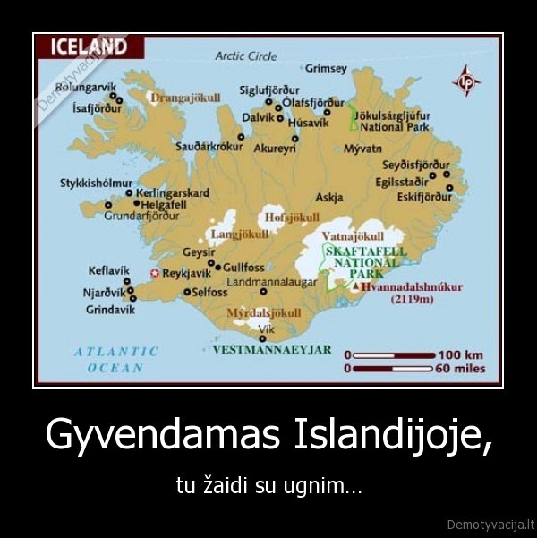 Gyvendamas Islandijoje, - tu žaidi su ugnim...