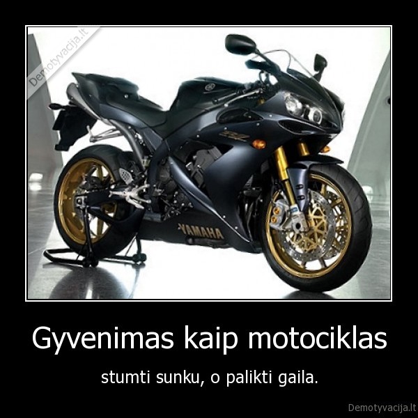 Gyvenimas kaip motociklas - stumti sunku, o palikti gaila.