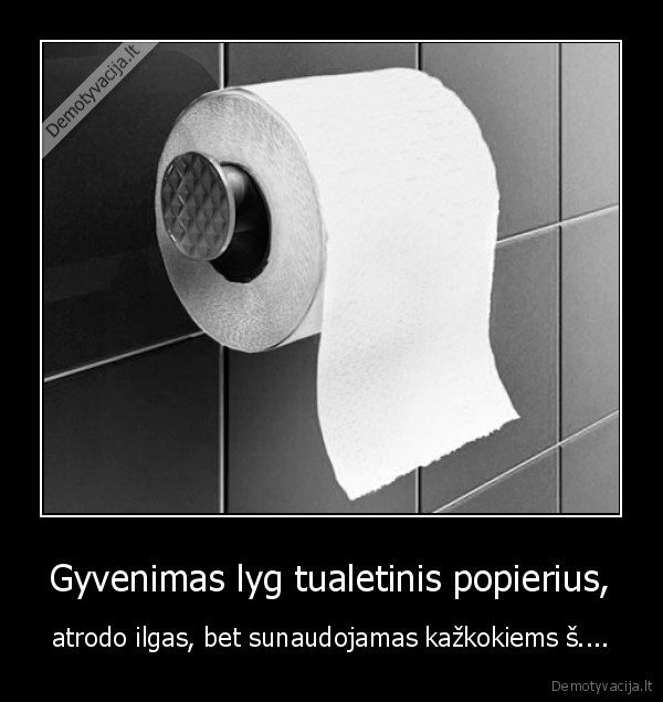 Gyvenimas lyg tualetinis popierius, - atrodo ilgas, bet sunaudojamas kažkokiems š....