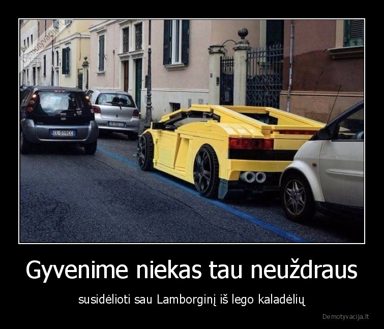 Gyvenime niekas tau neuždraus - susidėlioti sau Lamborginį iš lego kaladėlių