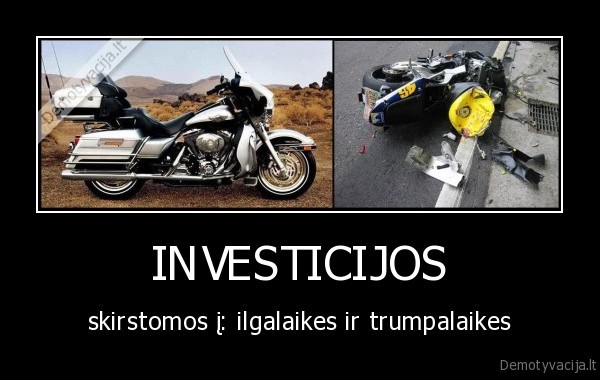 INVESTICIJOS - skirstomos į: ilgalaikes ir trumpalaikes