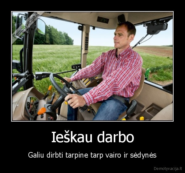 Ieškau darbo - Galiu dirbti tarpine tarp vairo ir sėdynės