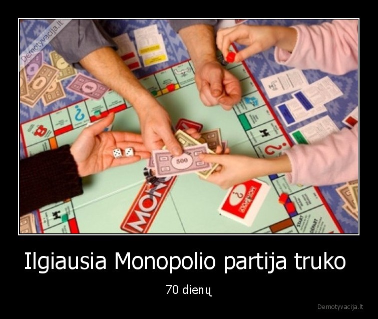 Ilgiausia Monopolio partija truko  - 70 dienų