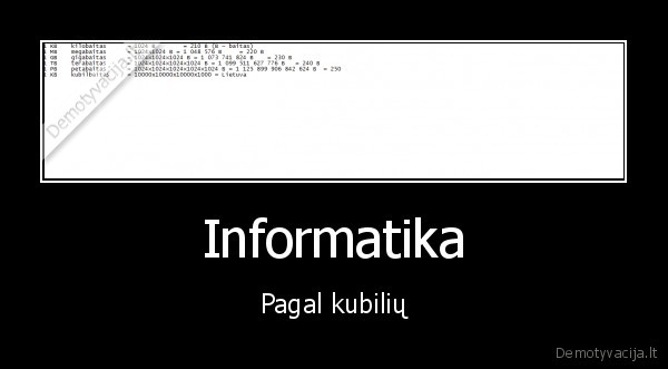 Informatika - Pagal kubilių